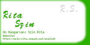 rita szin business card